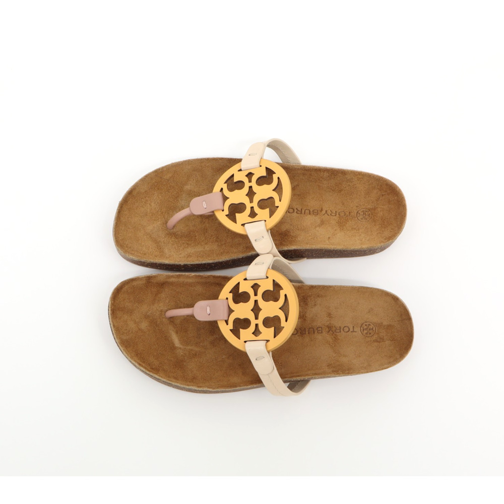 Tory Burch Women's Miller Cloud Sandal Leather Neutral Cork Summer Resort Sz 7 - Picture 5 of 9